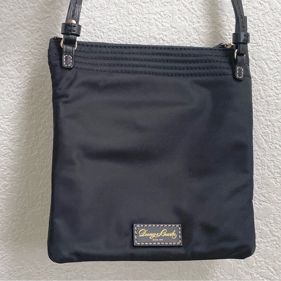 DOONEY & BOURKE North South Triple Zip Black Nylon Embroidered Duck Crossbody - Picture 5 of 15